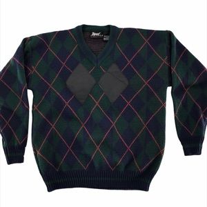 Vintage Impact Argyle elbow patches size large